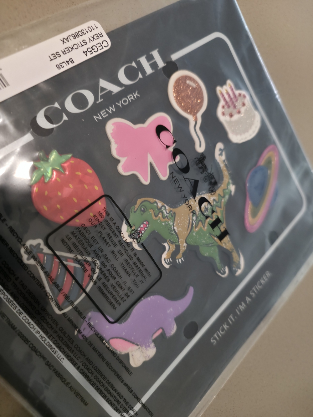 BNWT Coach Rexy 10th Birthday Sticker Set